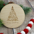 Scandi Tree Merry Christmas Wooden Disc