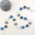 Blue Grey and White Felt Ball Garland