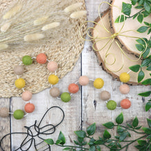 Boho Spring Garden Felt Ball Garland