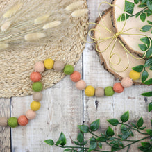 Boho Spring Garden Felt Ball Garland