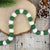 Green and White Christmas Felt Ball Garland