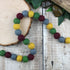 Moss Cranberry Grey and Mustard Felt Ball Garland