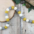 Mustard Marbled Grey and White Felt Ball Garland