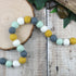 Grey Mint White and Mustard Felt Ball Garland