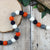 Navy Orange Grey and White Felt Ball Garland