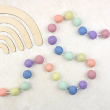 Pastel Rainbow Felt Ball Garland