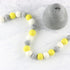 Marbled Grey Yellow and White Felt Ball Garland
