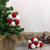 Mini Felt Ball Wreath Decoration - Red and White