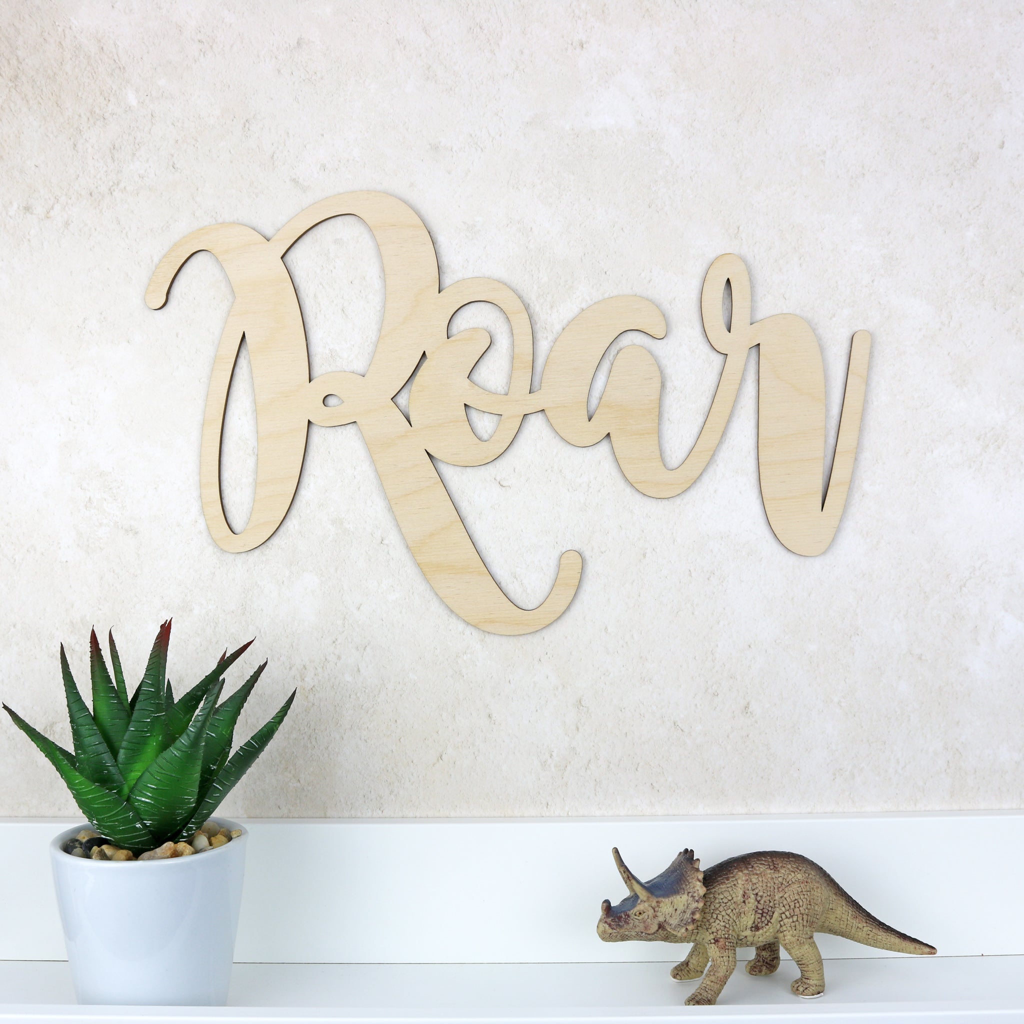 Wooden Word Sign - Roar– Hunter & Lola