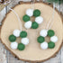 Mini Felt Ball Wreath Decoration - Green and White