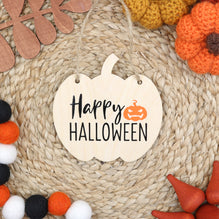 Happy Halloween Pumpkin Plaque