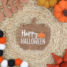 Happy Halloween Pumpkin Plaque